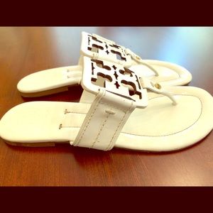 White Tory Burch Sandals